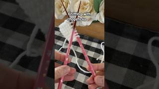 Knitting with Chopsticks 🥢🤪 #sparklyone #fun #knitting #love #adorable #diy #home #create #yarn