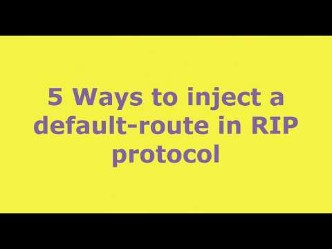 5 Different methods to inject a default route in RIP