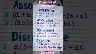 ★ Properties of Integers ★ Maths Charts ★ Easy Maths Trick ★ #shorts