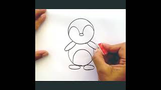 Penguin Drawing | Very Easy Penguin Drawing | Step by Step #drawing #shorts