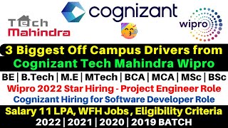 Cognizant 2022 Hiring Software Engineer | Tech Mahindra Hiring Technical Role | Wipro Star PE Hiring