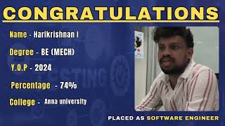 SUCCESS STORY OF SOFTWARE ENGINEER | QSpiders/Jspiders | Chromepet Chennai