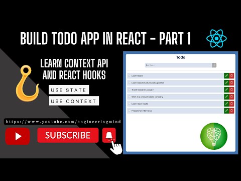Build Todo App in React - Part 1 || Intro to useContext Hook || Learn Context API
