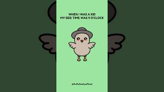 My Bed Time: Childhood vs Adulthood 🐥 #animation #jokes #humor #sleep #adulting #fluffy #family