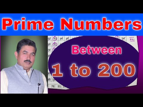 Prime numbers from 1 to 200