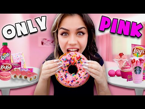 I Only Ate PINK FOOD for 24 HOURS