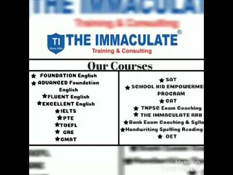 Courses offered at THE IMMACULATE Adyar Vadapalani Chennai