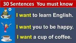 Learn English with 30 Powerful Sentences Using TO WANT | Speak Like a Native!