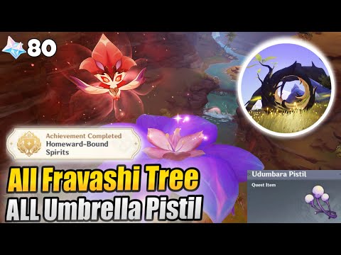 All Fravashi Tree &  6 Umbrella Pistil Locations | Udumbara Pistil |【Genshin Impact 3.6】