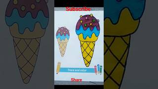 Ice cream drawing for kids #drawings #coloring #dottedtracing #youtubeshorts #learn #kids
