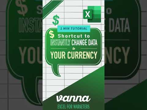 Excel for Marketers🔥  Shortcut to instantly change data to your currency