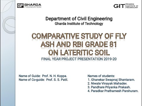 COMPERATIVE STUDY OF FLY ASH AND RBI GRADE 81 ON LATERATIC SOIL