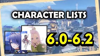 NEW CHARACTERS 6.0-6.2 & THE LIST OF NOD-KRAI CHARACTERS AND THEIR WEAPONS! | Genshin Impact