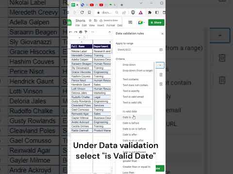 How to add Calendar in Google Sheets using Data Validation