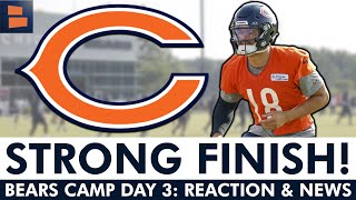 STRONG FINISH For Caleb Williams After Slow Start Today | Bears Training Camp Day 3 Reaction & News