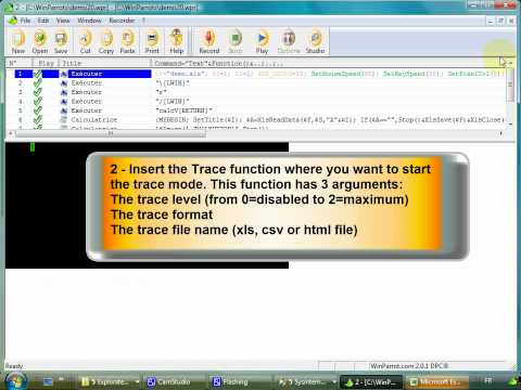 Tutorial 5 : how to use the Debug & Trace functions in a WinParrot macro.