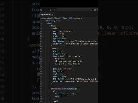Simple loader css only - cigaratte with smoke css