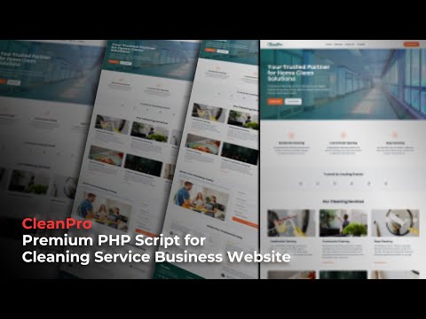 CleanPro – Premium PHP Script for Cleaning Service Business Website Only 500 BDT