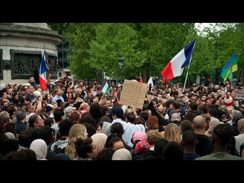Hundreds gather in Paris as French Muslim community mourns death of man brutally killed in mosque