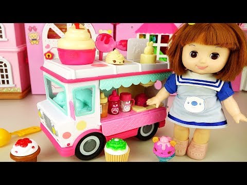 Baby Doli ice cream food car and cake toys