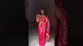 Saree dressing for the first time | #devshorts #shorts #youtubeshorts #viral #viral #comedy