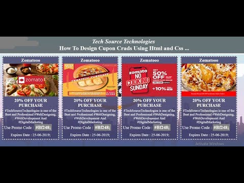 Cupon Cards In Html and Css | Cupon Cards | Html and Css Cupon Cards