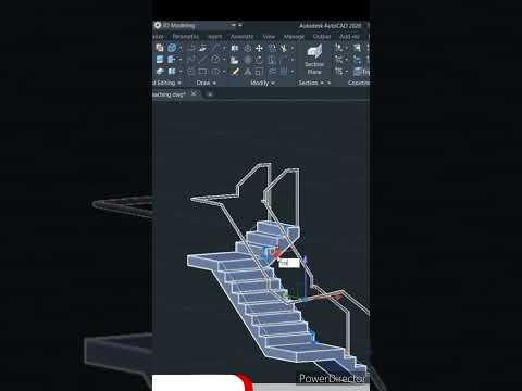 C Type Stairs Part 2 #tutorial #autocad #autocad3d #autocaddrawing #autocadd #3dmodeling #autocad3d