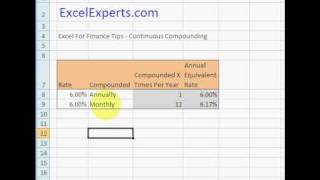 ExcelExperts.com - Excel For Finance Tips Continuous Compounding
