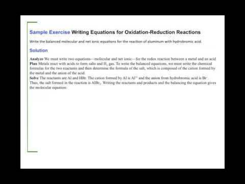 Writing RedOx Reactions Equations