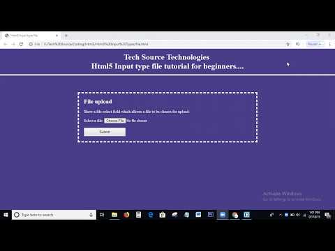 Html5 input type file Tutorial | Html5 Input types | Input type = "file"
