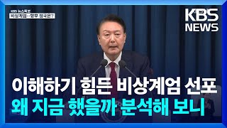 [특보] 왜? 지금…비상계엄 선포 이유는? / KBS  2024.12.04.