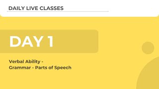 TCS Ninja Webinar Day 1(Verbal): Grammar - Parts of Speech