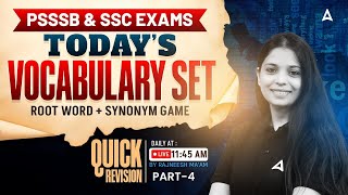 PSSSB / SSC Exams 2025 | Root Word + Synonym Game | English Vocabulary Quick Revision #4