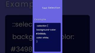🔥Day 63 - Make Text Selection Look Stunning with Just 1 Line of CSS! #shorts #csstricks #csstips