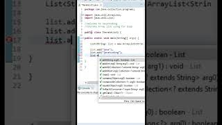 Iterate arraylist in java using for loop #shorts #javatcoding #java