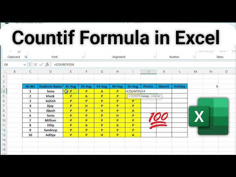 How to use Countif Formula in Excel || Countif Formula ka use karna shikhe @ExcelTutorialshorts