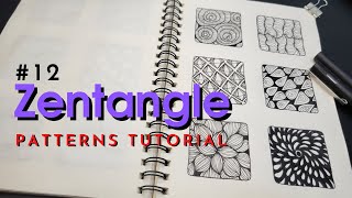Zentangle Patterns Tutorial　|　禪繞畫 圖案 分享 #12 NO.67~72