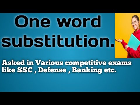Vocabulary || One word substitution. || for competitive exams like SSC , Defense , Banking.
