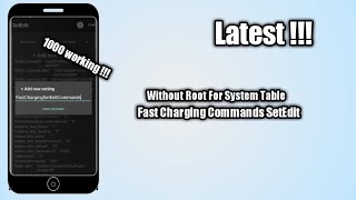 How To Enable Fast Charging InAny Phone From SetEdit | Zone In Danger |
