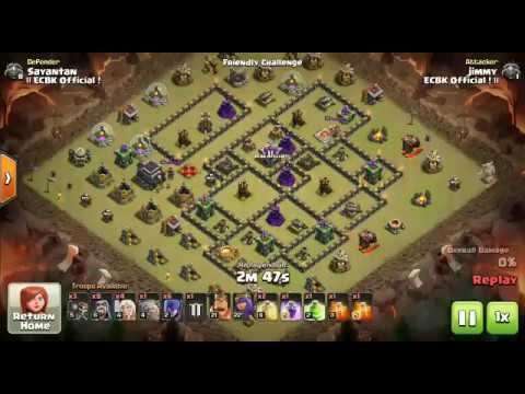 Clash of Clans (COC)100% cleared in Clan War 9th base with witch and Healer