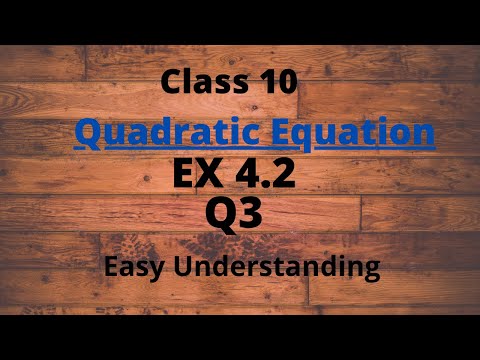 Class 10 Ex 4.2 Q3 Quadratic Equations #Class10 #justmaths