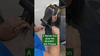How to Silk Press with The Marcel Iron #hairstyle #hairtok #silkpress