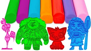 Create Moana Characters with Play Doh Molds | Colors | Preschool Toddler Toy Video