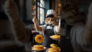 Purr-fect Omelet Flips by a French Cat Chef! 🐱🍳🇫🇷 #cutecat #animals #furrychef #aigenerated