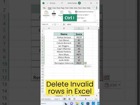 #shorts Delete invalid rows in #excel #excelshorts  #excelexpert #microsoftexcel #exceltips