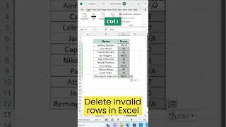 #shorts Delete invalid rows in #excel #excelshorts  #excelexpert #microsoftexcel #exceltips