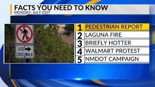 KRQE Newsfeed: NM pedestrian safety, Laguna Fire, Warmer weather, ICE protests, Department of Transp