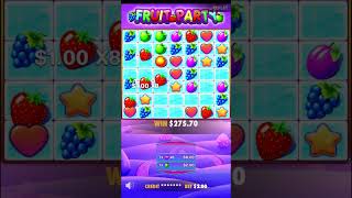 Fruit Party MASSIVE Hits And Retrigger!! #pragmaticplay #fruitparty #slots #bighit #retrigger #short