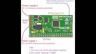 R4IOI16 16CH 5 IN 1 Modbus Rtu Digital IO Module RS485 NPN PNP DI-DO Pin Core Board