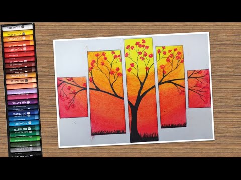 Sunset scenery drawing #shorts #drawing #funcrafts